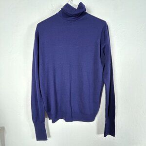 Vintage Viyella Mens Purple Wool Turtleneck Sweater Pullover Made in England